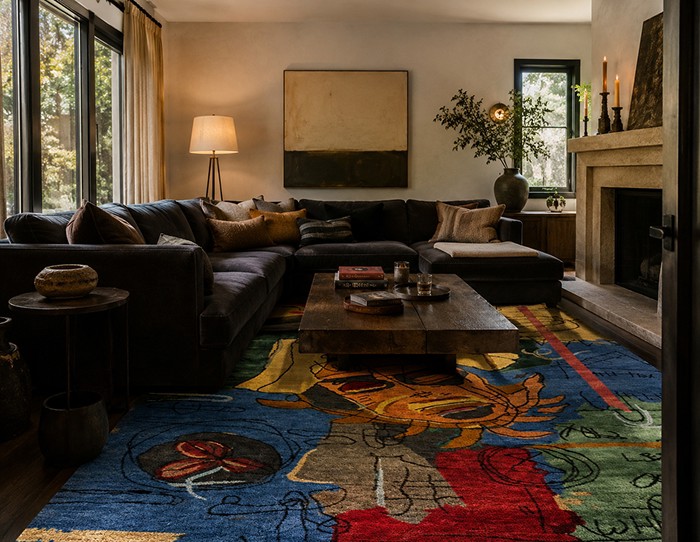 wool and bamboo silk hand knotted rug